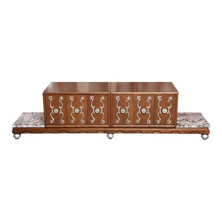 Vintage Hollywood Regency James Mont Style Credenza Cabinet For Sale