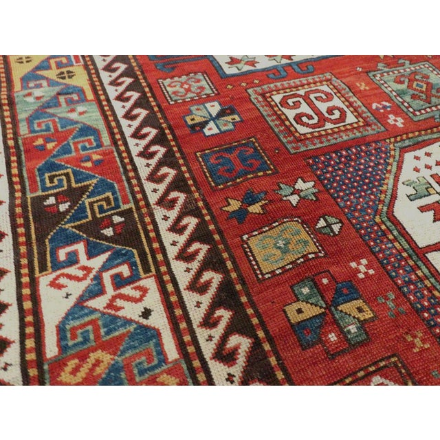 Late 19th Century Galerie Shabab Collection Late 19th Century Handmade Caucasian Kazak Accent Rug For Sale - Image 5 of 9