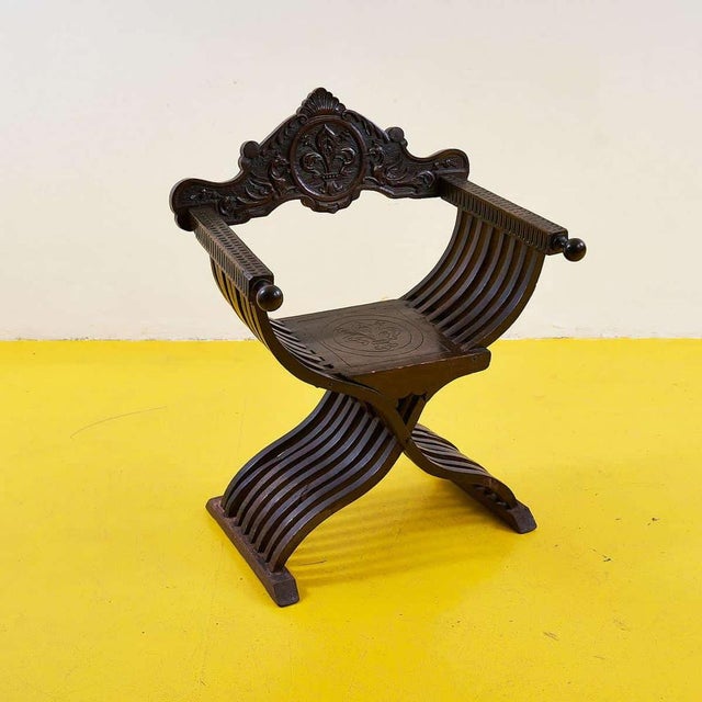 Antique Carved Wooden Chair For Sale - Image 10 of 10