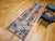 Turkish Vintage Turkish Tribal Kilim Runner, Handwoven Wool, Geometric Caucasian Pattern, Blue & Red, 3x8 For Sale - Image 3 of 17