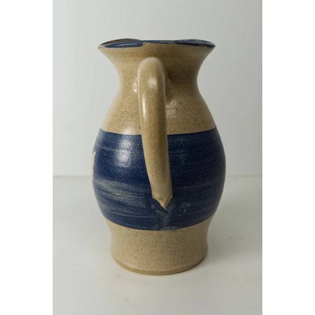 1980s 1986 Studio Pottery Leaf Motif Pitcher Signed Wind River For Sale - Image 5 of 7