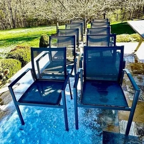 Set of 10 Gloster Outdoor Dining Chairs For Sale - Image 10 of 10