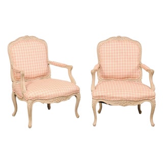 Mid 20th Century French Pair of Louis XV Style Fauteuils For Sale