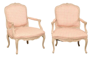 Mid 20th Century French Pair of Louis XV Style Fauteuils