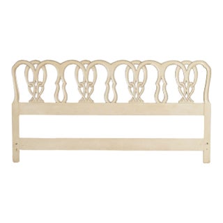 Mid 20th Century John Widdicomb French Provincial Style King Size Painted Headboard For Sale