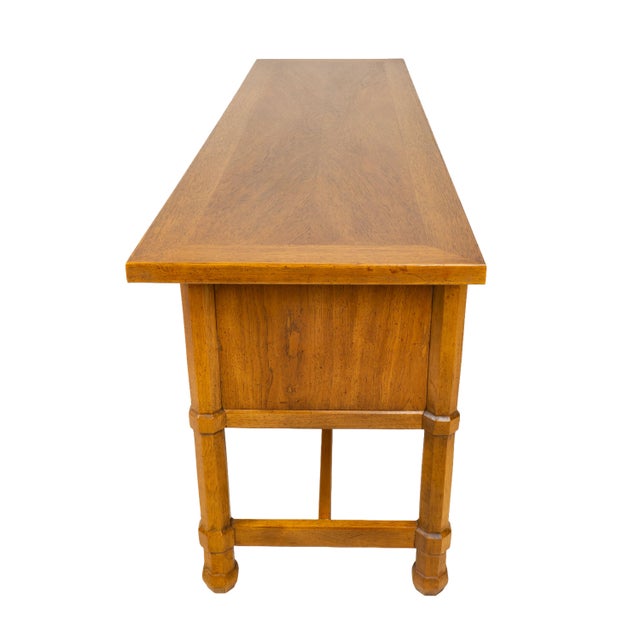 1970s Drexel Compatibles Low Walnut Credenza Sideboard Buffet Cabinet Mid Century Modern For Sale - Image 17 of 17