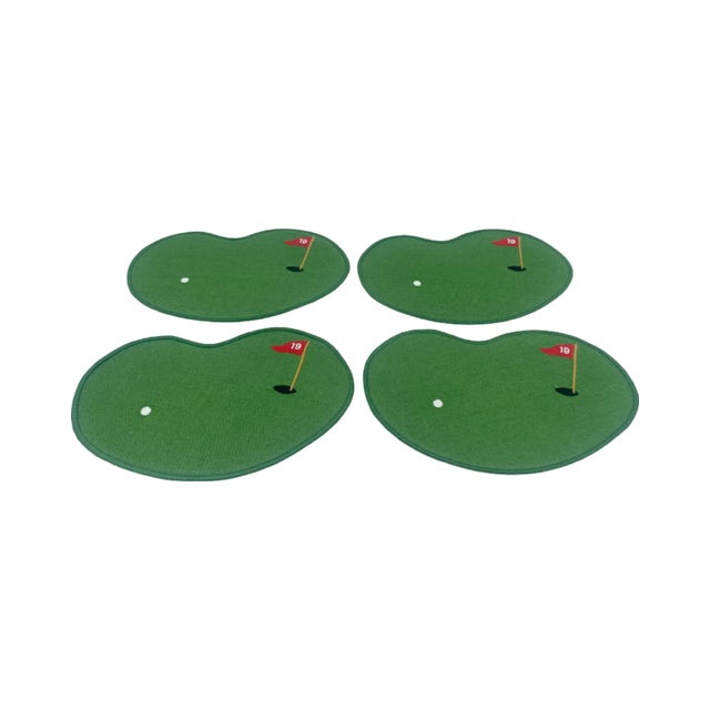 Details: -A charming set of 4 cocktail napkins designed in the form of a putting green -Made of rich green linen, each...