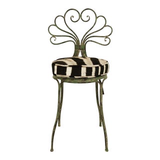French Style Zebra Hide Garden Chair For Sale
