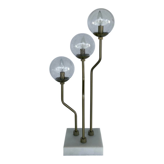 Mid-Century Modern Style Seeded Glass Globes Table Lamp For Sale