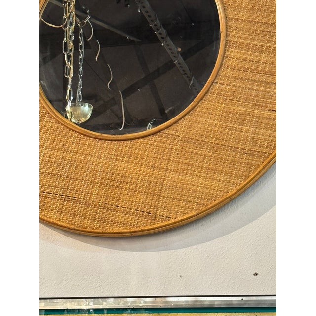 Vintage Italian Rattan Mirror For Sale In Dallas - Image 6 of 7