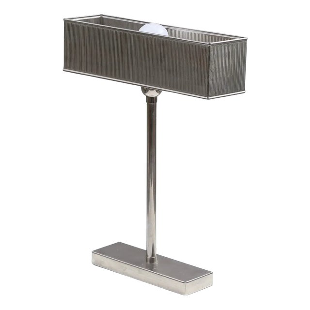 White Metal Table Lamp For Sale