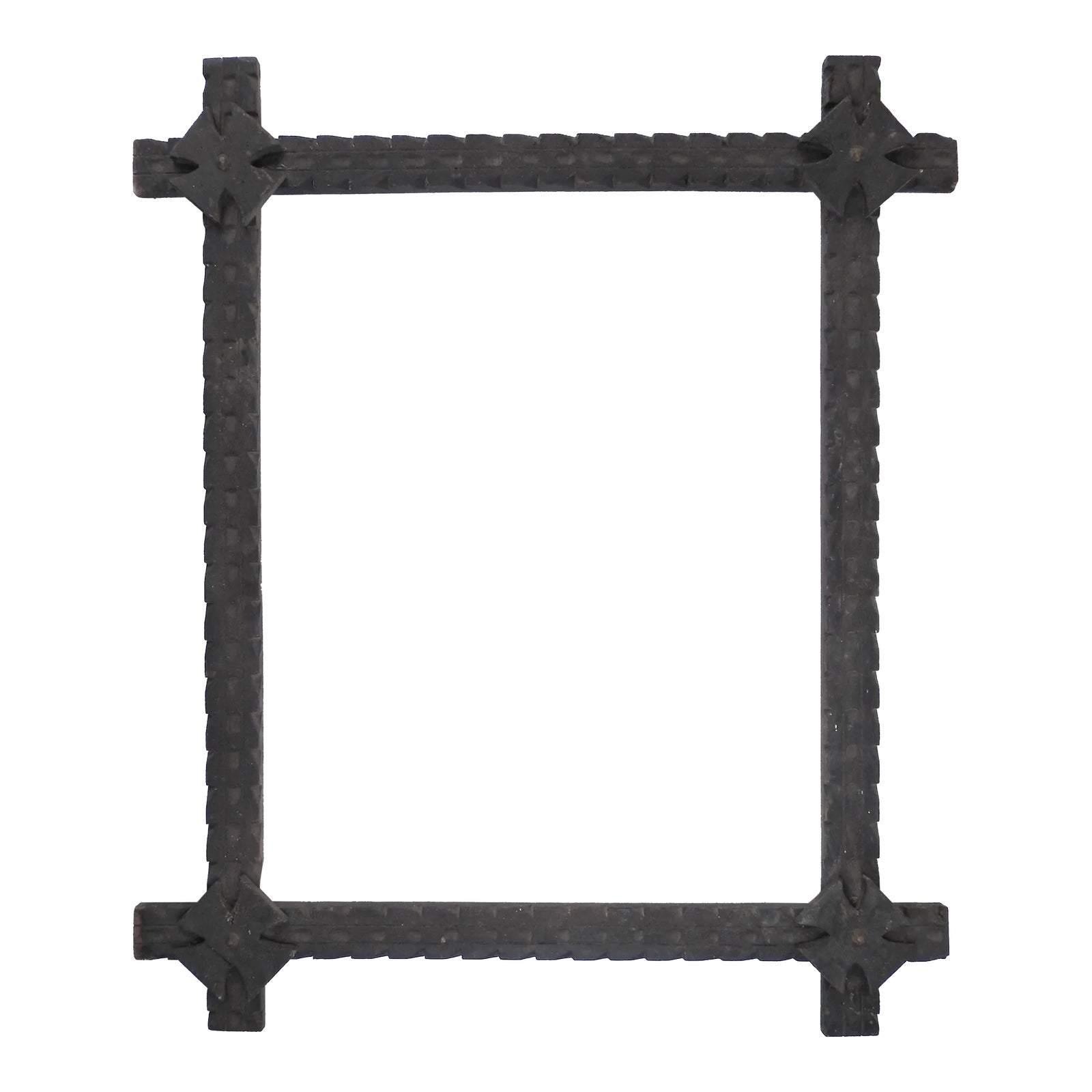 Antique Hand Carved Folk Art Wood Picture Frame | Chairish