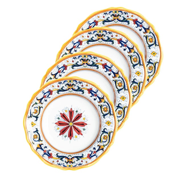 2020s Ricco Deruta Dinner Plate, Full Design - Set of 4 For Sale - Image 5 of 6