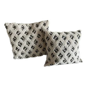 20” X 20” Faux Sherpa Boucle Geometric Southwestern Pillow Covers - a Pair