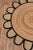Black Round Jute Scallop Rug - 3'x3' For Sale - Image 6 of 9