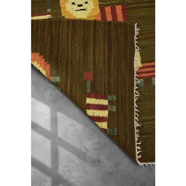 Vintage Polish Woven Tapestry by Maria Janowska for Wielkopolska Spółdzielnia Pracy Przemysłu Artystycznego in Poznań, 1970s For Sale - Image 9 of 15