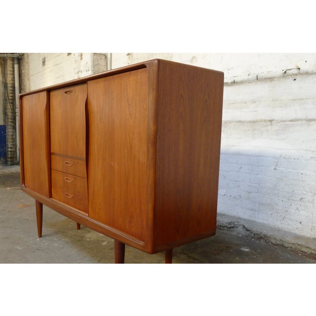 Wood Vintage Danish Teak and Walnut Highboard by H.W. Klein for Bramin For Sale - Image 7 of 18