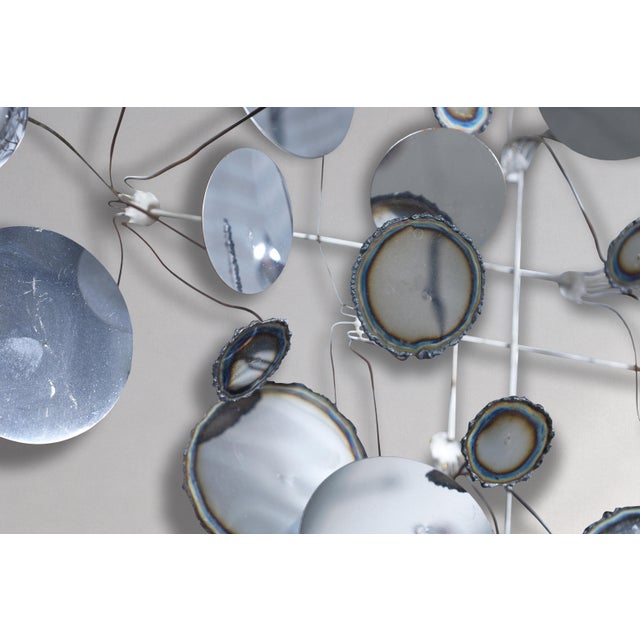 Mid-Century “Raindrops” Chrome Wall Sculpture by Curtis Jere, Signed For Sale - Image 10 of 11
