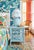 Vintage Custom Painted Styled John Dickinson Draped Plaster Pale Blue Table Lamp W/ Custom Ribbon Shade For Sale - Image 10 of 10