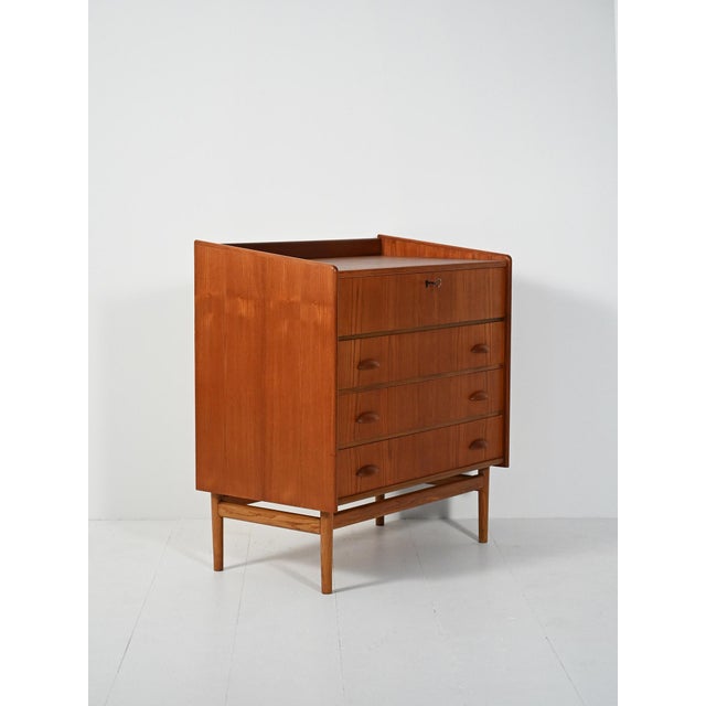 Scandinavian Teak Dressing Table with Chest of Drawers, 1950s-1960s For Sale - Image 4 of 14