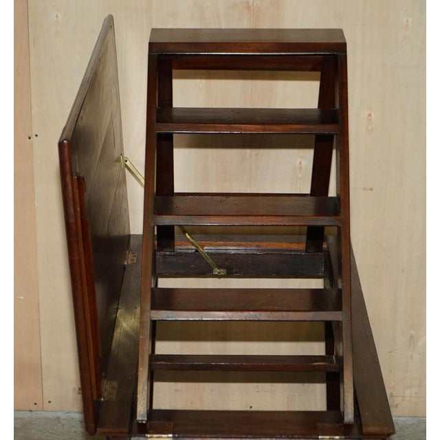 Antique George III Metamorphic Library Desk into Bookcase Ladder, 1820s For Sale - Image 15 of 18