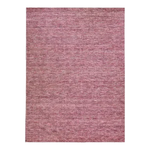 Modern Apadana's Groove Bamboo/Silk Handmade Red Rug