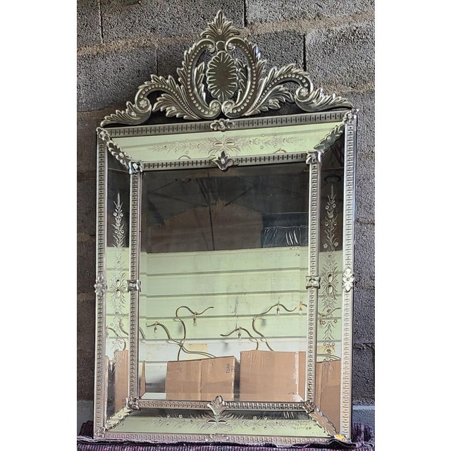 Antique Venetian Mirror, 1900 For Sale - Image 9 of 9