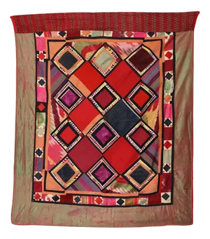 Vintage Embroidered Uzbek Wall Hung Tapestry, 1920s