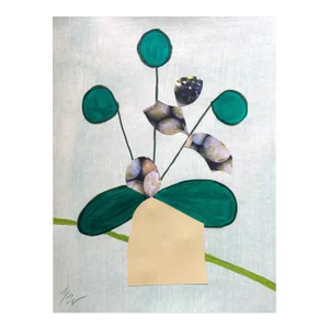 "Digital Petunia Vi" Original Mixed Media Collage by Zac Woodiel