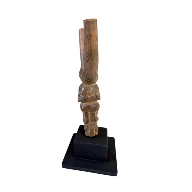 Vintage Unique Old Lobi Figural Sling Shot Sculpture Burkina Faso African 9.25" H W/Stand For Sale - Image 4 of 6