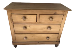Antique Pine Two Over Two Drawers - Chest of Drawers From England