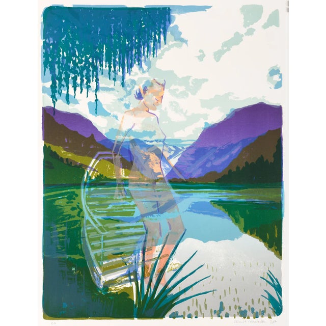 Olivier Masmonteil, Batager 4 (On La Fontaine River), 2017, Lithograph For Sale