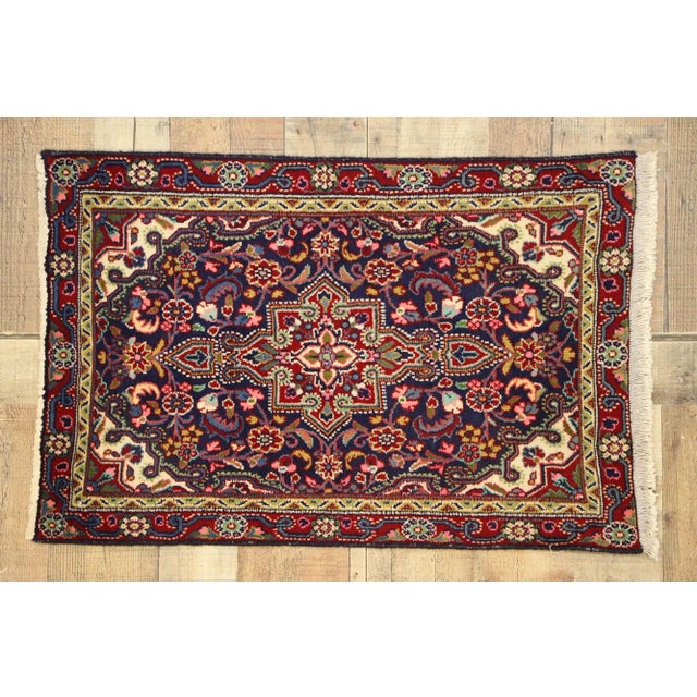 Vintage Persian Hamadan Rug - 01'11 X02'10 For Sale - Image 9 of 10