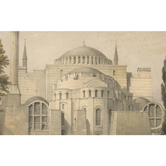 L. Haghe after Fossati, Hagia Sophia, Istanbul, 1852, Tinted Lithograph For Sale - Image 4 of 7