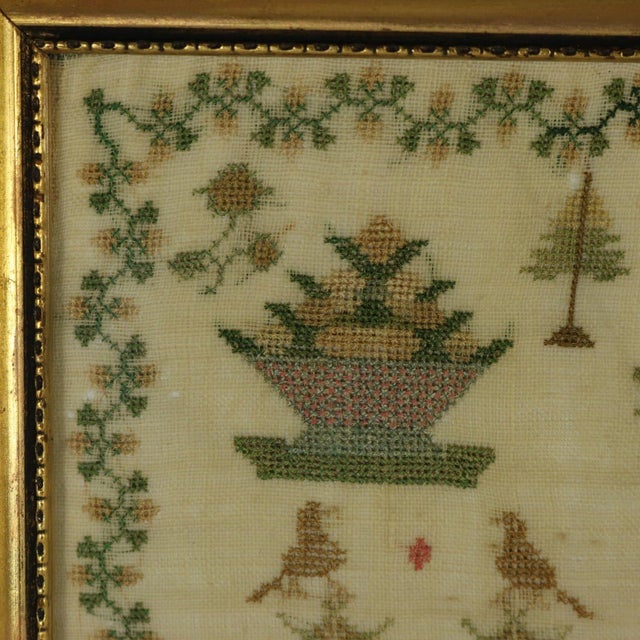 Antique Sampler, 1842, by Ann Minter Aged 8 Years For Sale - Image 4 of 17
