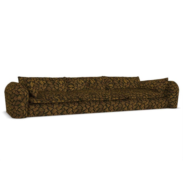 Contemporary Modern Comfy Sofa in Charcoal Fabric by Collector For Sale - Image 3 of 6
