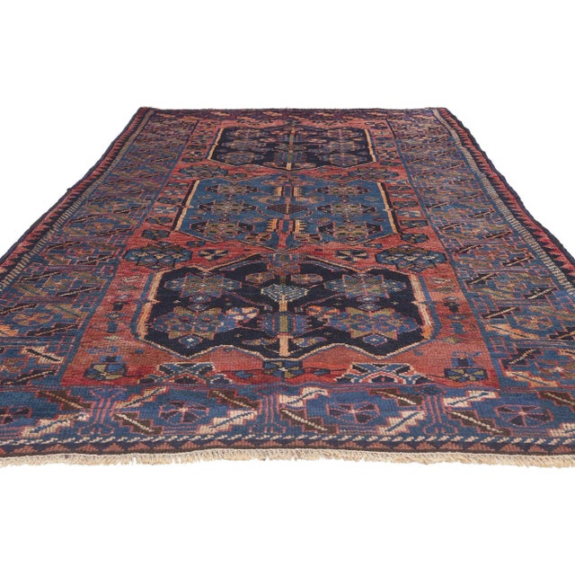 Tribal Early 20th Century Antique Persian Shiraz Rug, 04'09 X 08'11 For Sale - Image 3 of 10