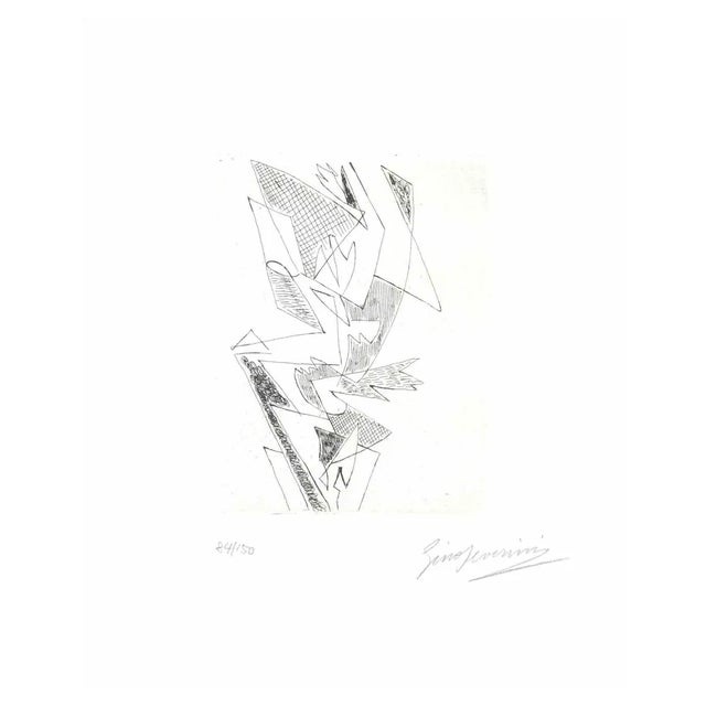 Gino Severini, Black Composition, Etching, 1962 For Sale