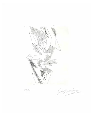 Gino Severini, Black Composition, Etching, 1962