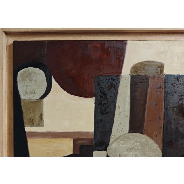 Contemporary Ce Qui Affleure — Original Abstract Geometric Oil Painting, Framed by Sophie Dumont, 2026 For Sale - Image 3 of 8