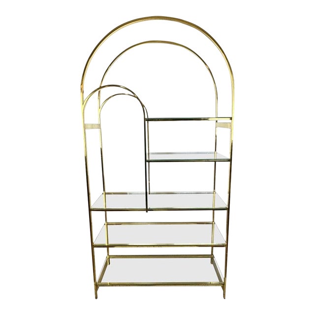 1970s Mid Century Modern Brass Etagere For Sale
