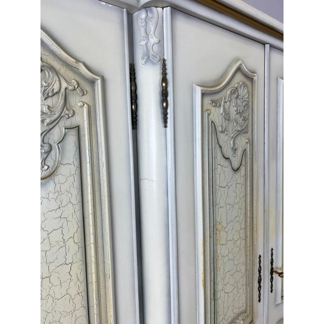 Vintage French Shabby Chic Wardrobe For Sale - Image 10 of 18