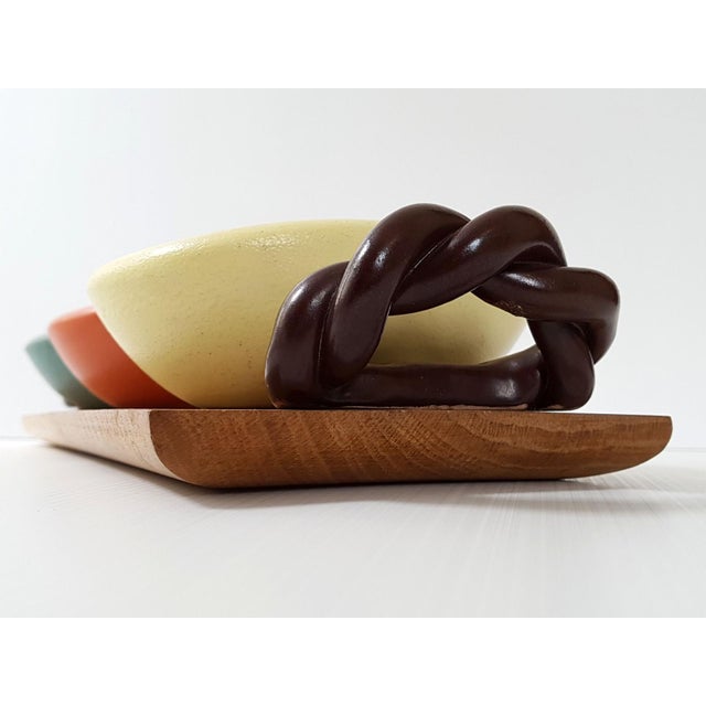 Vintage Tray for Ramekins from Keramos Sevres, France, 1950s, Set of 4 For Sale - Image 4 of 11