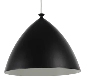 Mid-Century Scandinavian Pendant Black in Metal Bell Shape with Soft Curves by Jo Hammerborg, 1960s