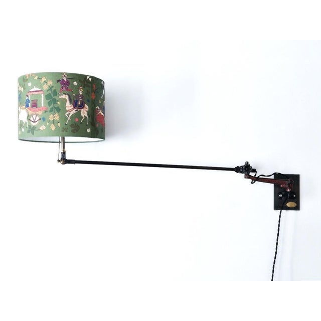 Mid-Century Modern Scandinavian O.C.White Wall Lamp With Green Shade For Sale - Image 3 of 11