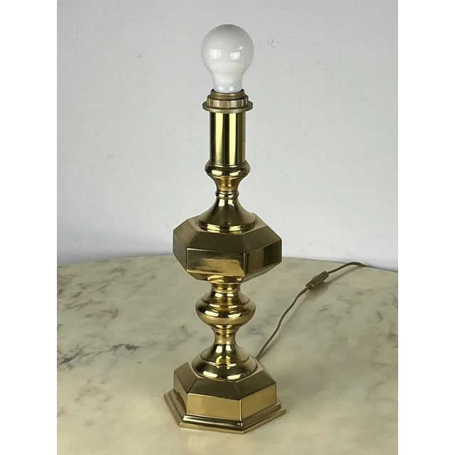 Metal Table Lamp in Brass, Italy, 1980s For Sale - Image 7 of 10