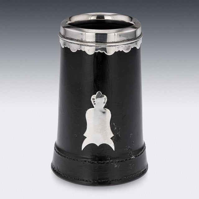 1940s 20th Century Silver & Royal Doulton Blackjack Mug, Asprey & Co, c.1941 For Sale - Image 5 of 14