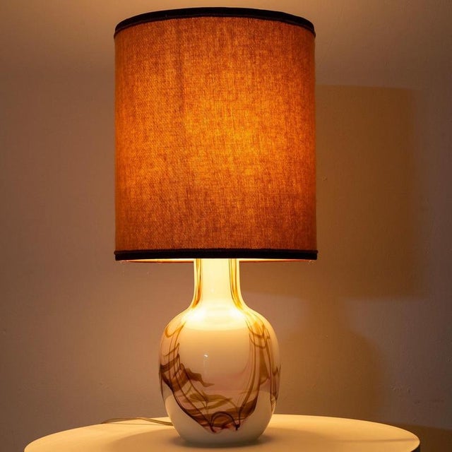 1970s White and Pink Glass Table Lamp from Holmegaard, 1970 For Sale - Image 5 of 15