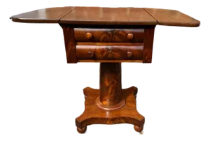 Antique 19th Century American Empire Flame Mahogany Drop Leaf Side Table