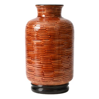 Basket Weave Pattern Vase by Aldo Londi for Bitossi, 1970s For Sale